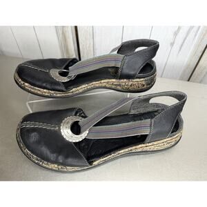 Rieker Daisy Medallion Rainbow Strap Leather Shoes Sandals Size 39 US 8.5/9